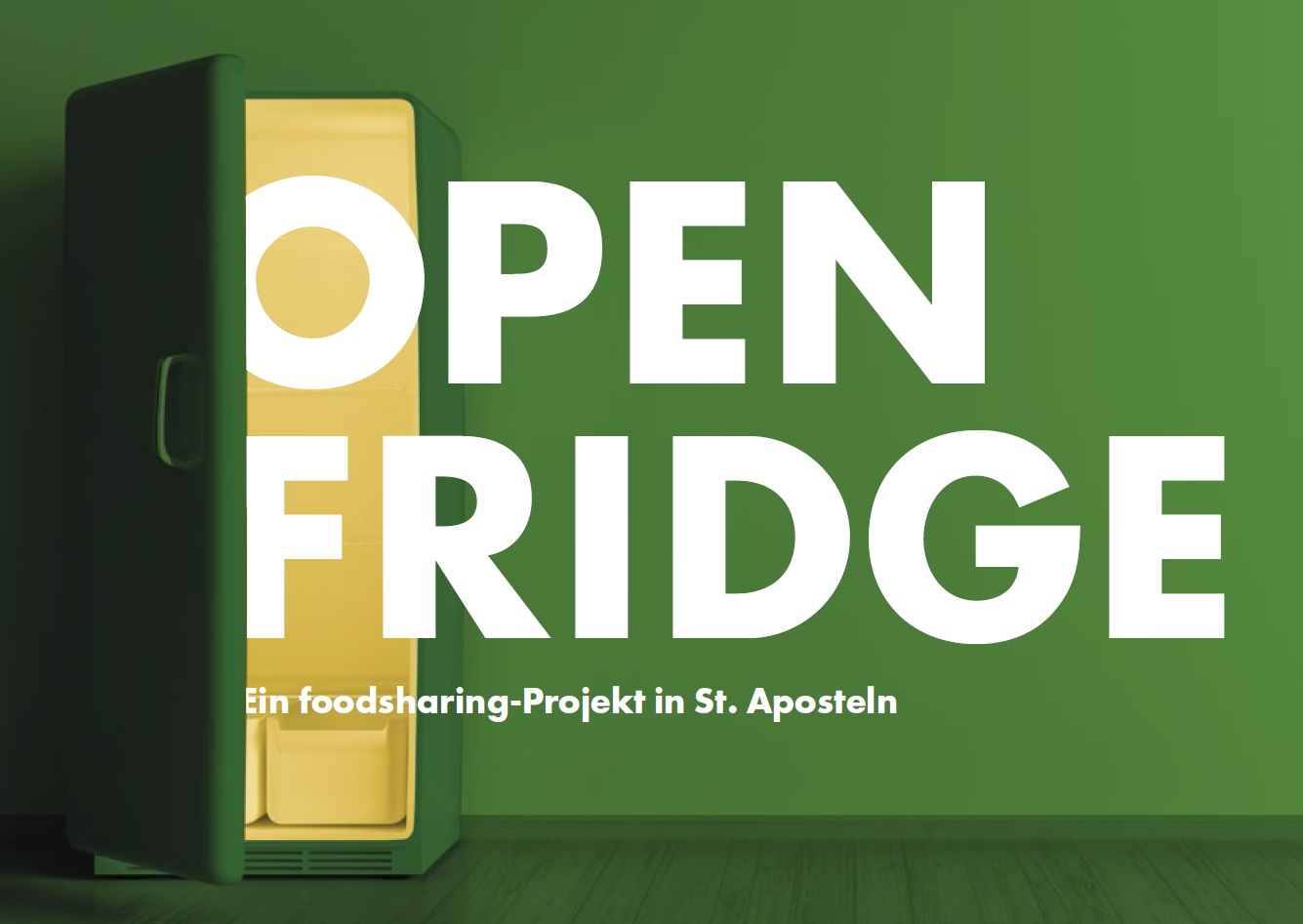 Offener Kühlschrank in der Kirche St. Aposteln, Ziegelhüttenweg 149, Frankfurt-Sachsenhausen