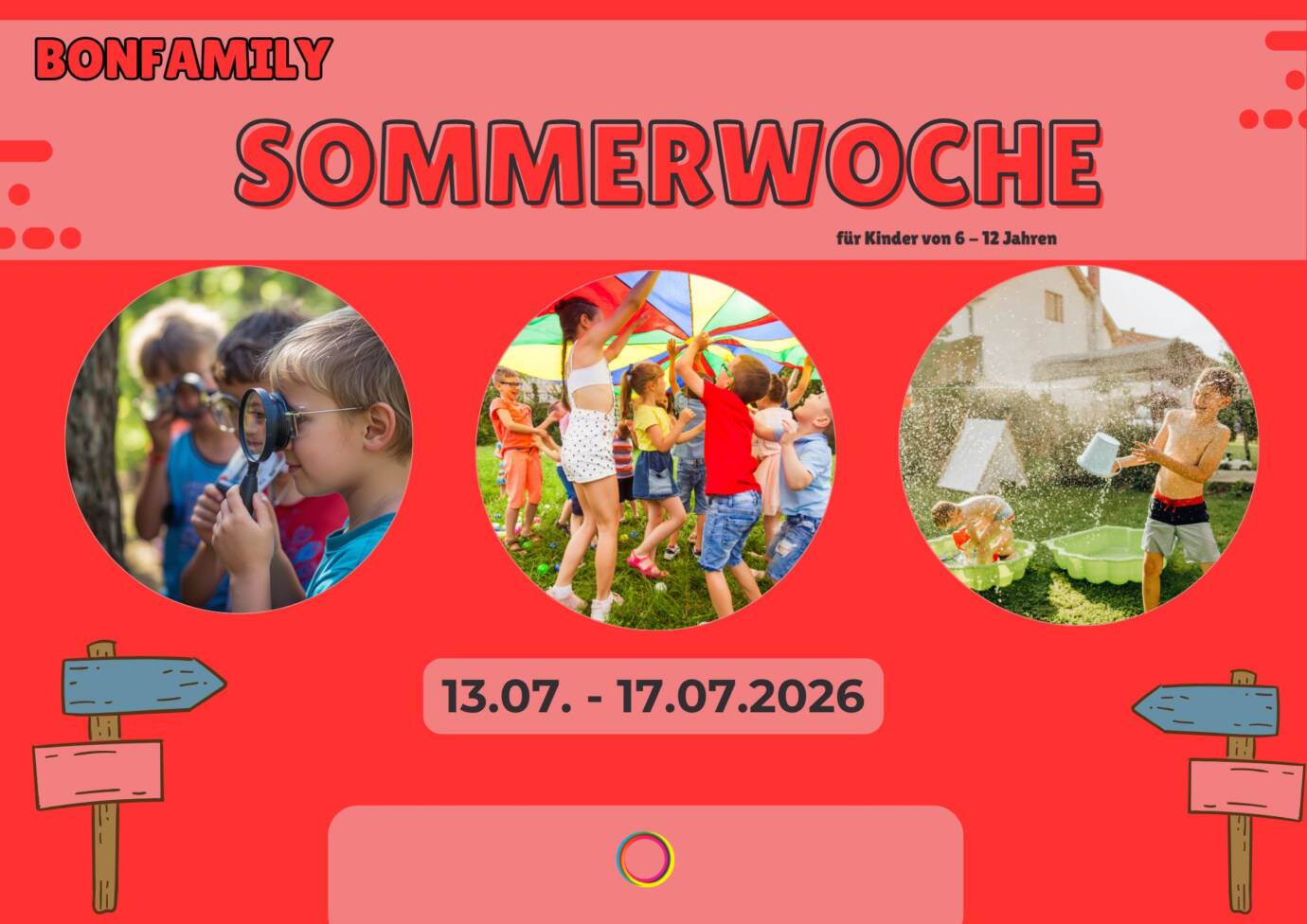 Plakat zur BONFAMILY Sommerwoche für Kinder 2026